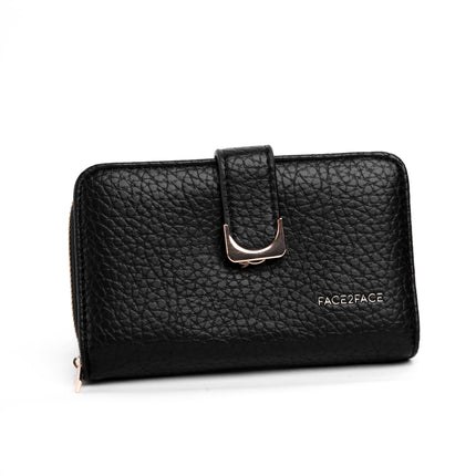 Billetera negra con broche
