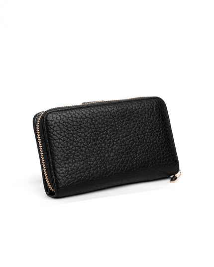 Billetera negra con broche