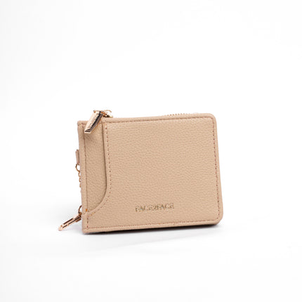 Billetera pequeña beige x cremallera