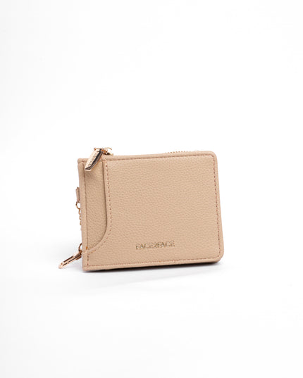 Billetera pequeña beige x cremallera