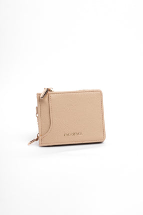 Billetera pequeña beige x cremallera