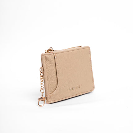 Billetera pequeña beige x cremallera