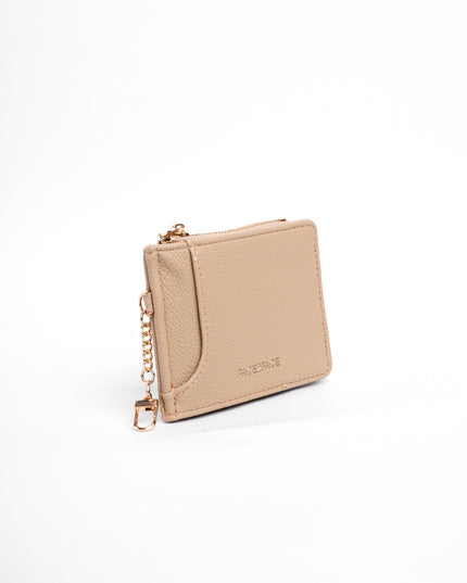 Billetera pequeña beige x cremallera