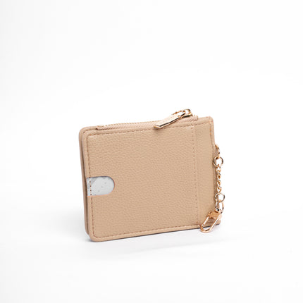 Billetera pequeña beige x cremallera