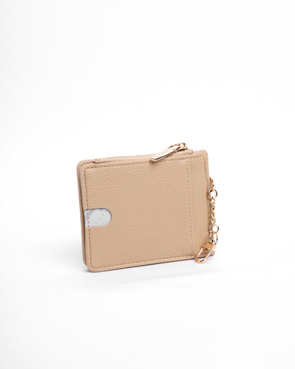 Billetera pequeña beige x cremallera