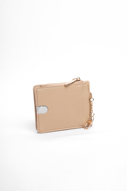 Billetera pequeña beige x cremallera