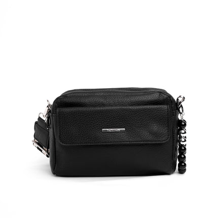 Bolso mediano negro con correa