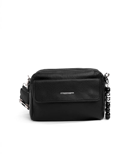 Bolso mediano negro con correa