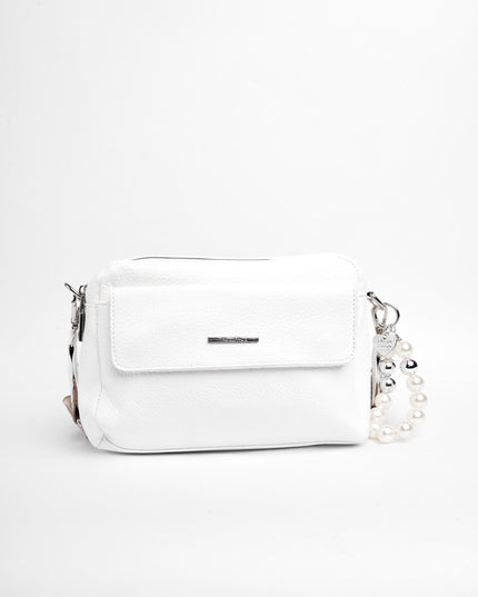 Bolso mediano blanco con correa
