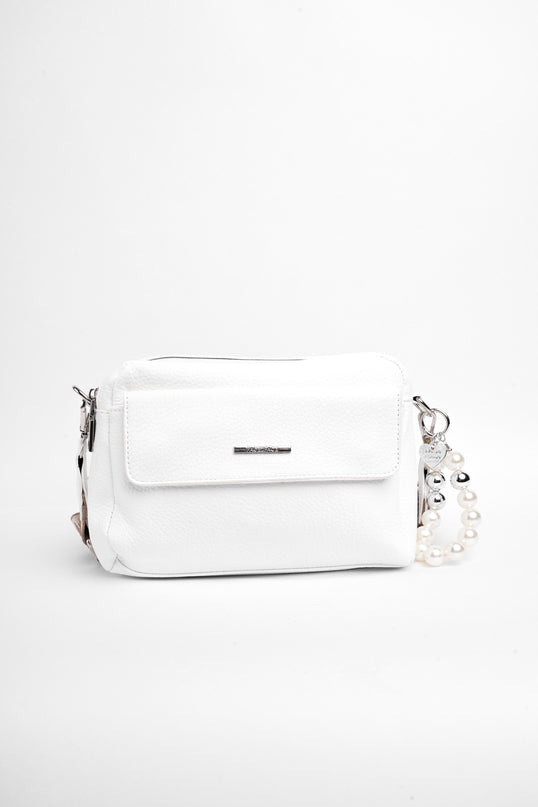Bolso mediano blanco con correa