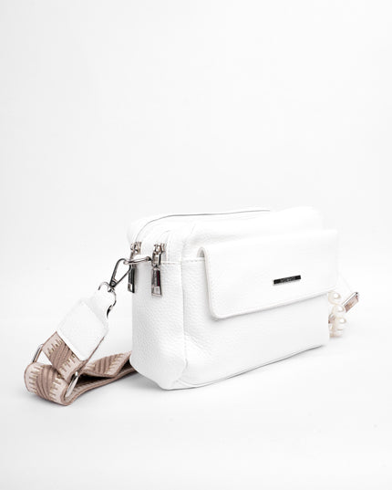 Bolso mediano blanco con correa