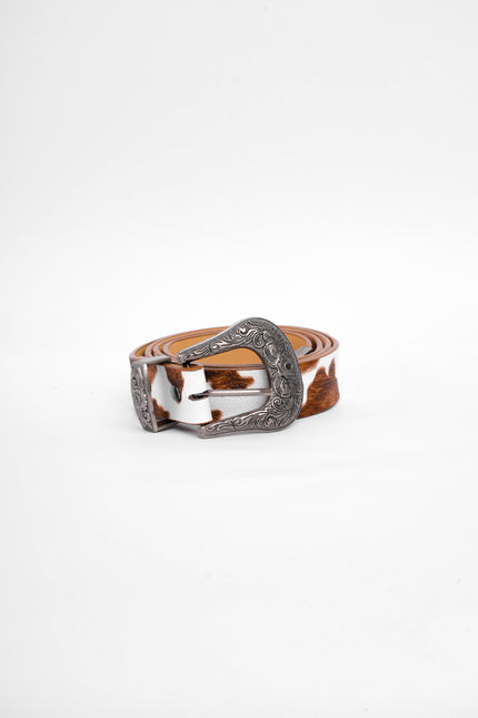 Cinturón café animal print