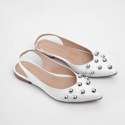 Bailarinas blancas con taches plata