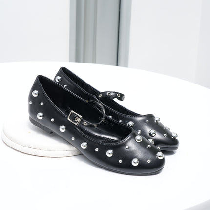 Bailarinas punta redonda negras x taches