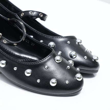 Bailarinas punta redonda negras x taches