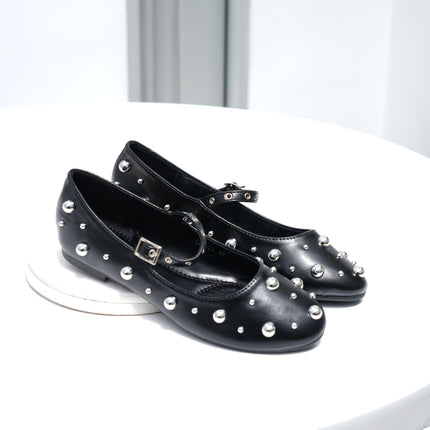 Bailarinas punta redonda negras x taches