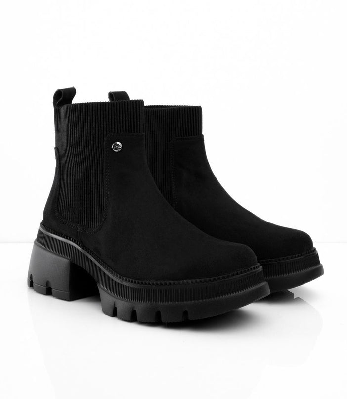 Botines de gamuza negros y resorte