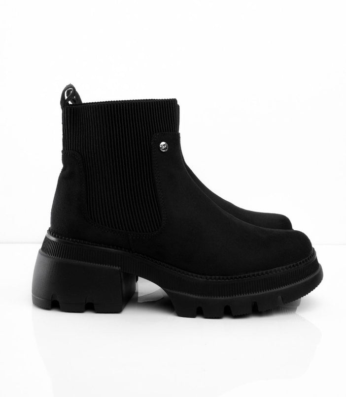 Botines de gamuza negros y resorte