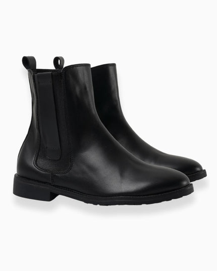 BOTIN NEGRO con elástico lateral Y Suela Delgada