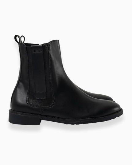BOTIN NEGRO con elástico lateral Y Suela Delgada