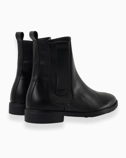 BOTIN NEGRO con elástico lateral Y Suela Delgada