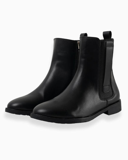 BOTIN NEGRO con elástico lateral Y Suela Delgada