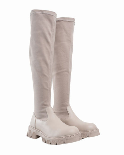 Bota larga beige nobuck