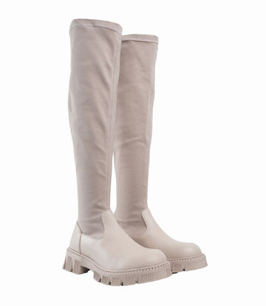 Bota larga beige nobuck