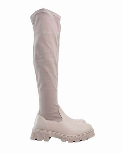 Bota larga beige nobuck