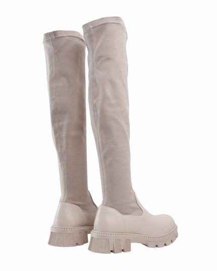 Bota larga beige nobuck