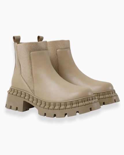Botín beige liso
