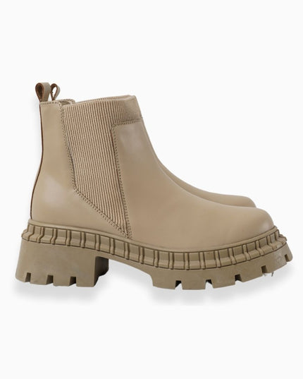 Botín beige liso