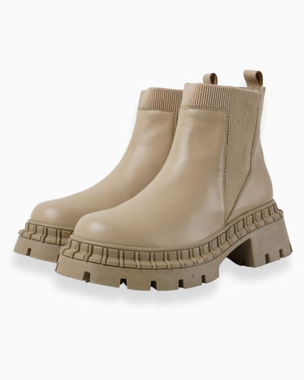 Botín beige liso