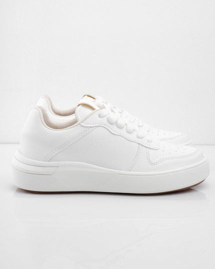 Tenis blancos básicos con suela baja