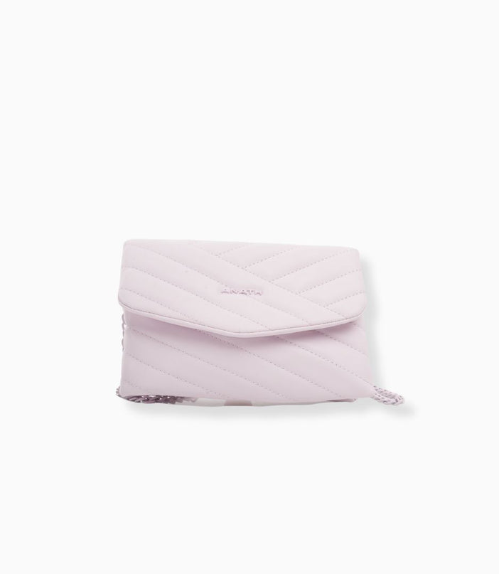 Bolso de cadena lila con diseño