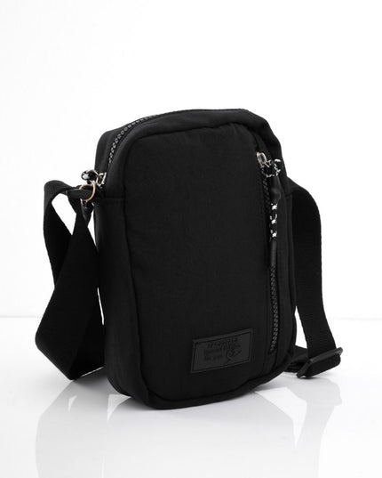 Bolso pequeño negro con cremallera frontal