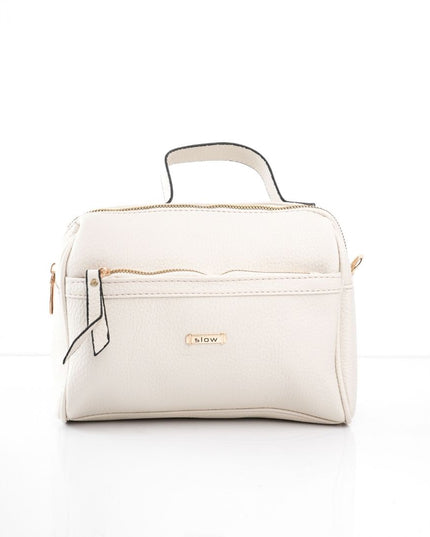 Bolso blanco con bolsillo frontal