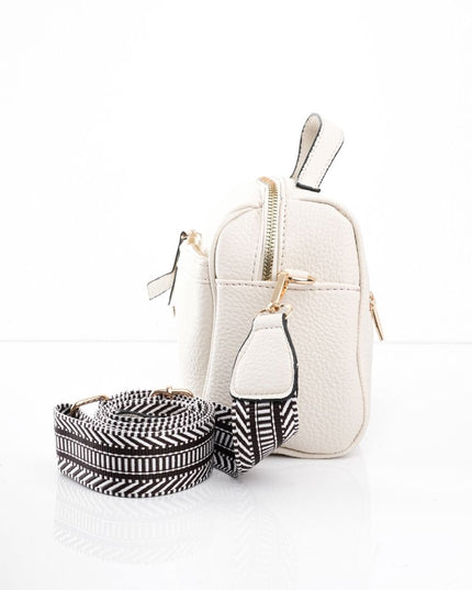 Bolso blanco con bolsillo frontal