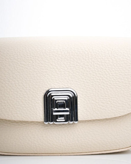 Bolso beige con hebilla brillante y correa