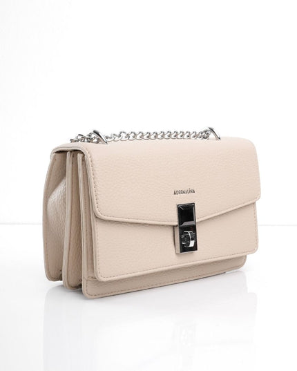 Bolso kaki con hebilla y cadena plata