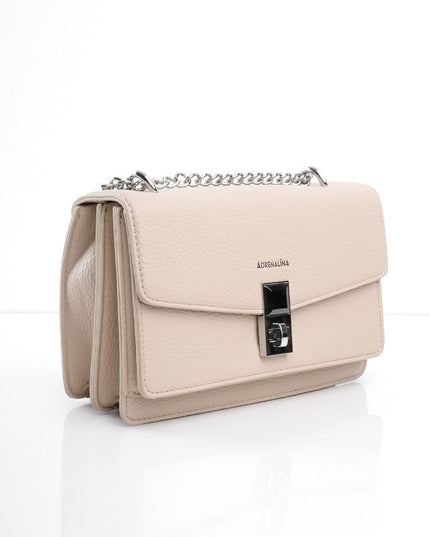 Bolso kaki con hebilla y cadena plata