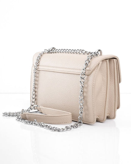 Bolso kaki con hebilla y cadena plata