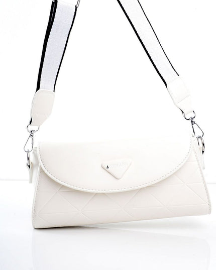 Bolso blanco con diseño craquelado y correa