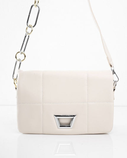 Bolso beige con diseño y correa