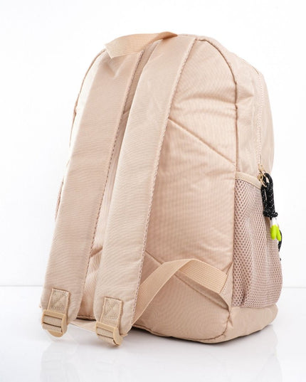 Morral impermeable beige con bolsillo frontal y correa