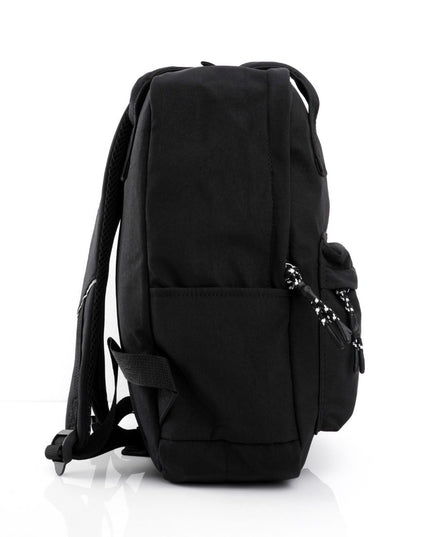 Morral negro grande con bolsillos y correa