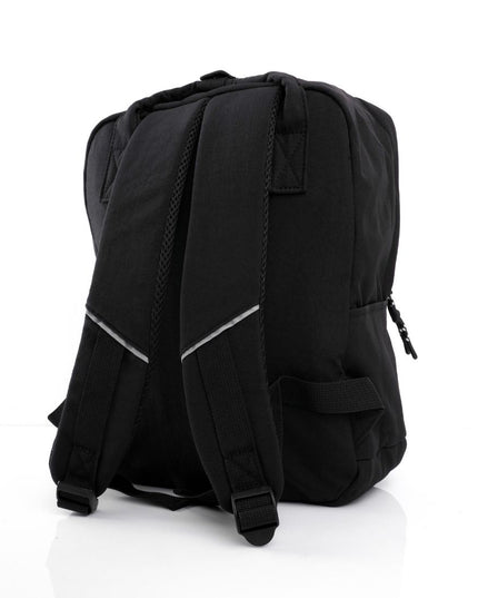 Morral negro grande con bolsillos y correa