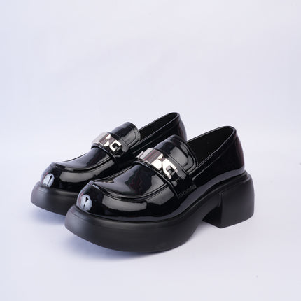 Mocasines chunky de charol negro