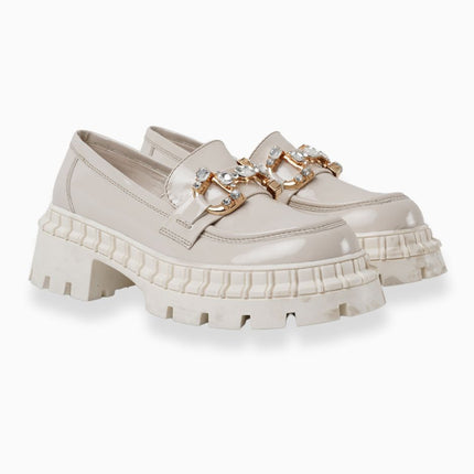 Mocasines hueso con hebilla