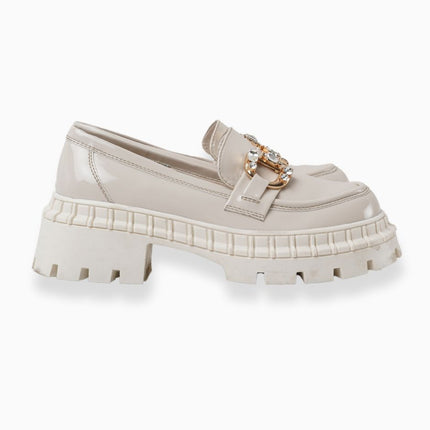 Mocasines hueso con hebilla